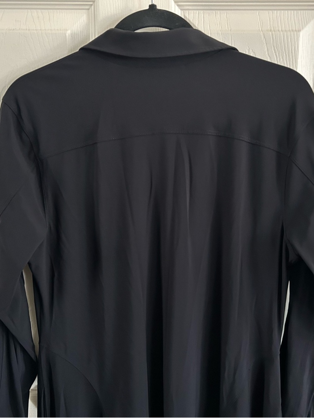 Athleta Cosmic Layer Dress Button Front Collared NWOT Black Nylon Athletic MIDI - Picture 10 of 16